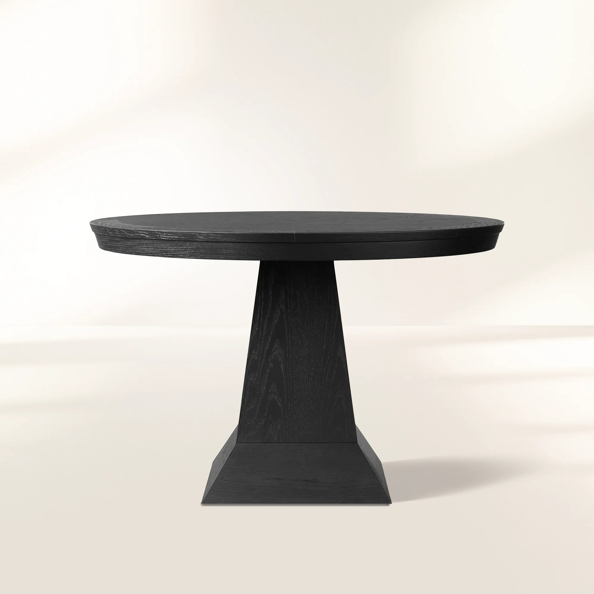 Leighton Modern Country Round Wood Dining Table with Timeless Pedestal ...