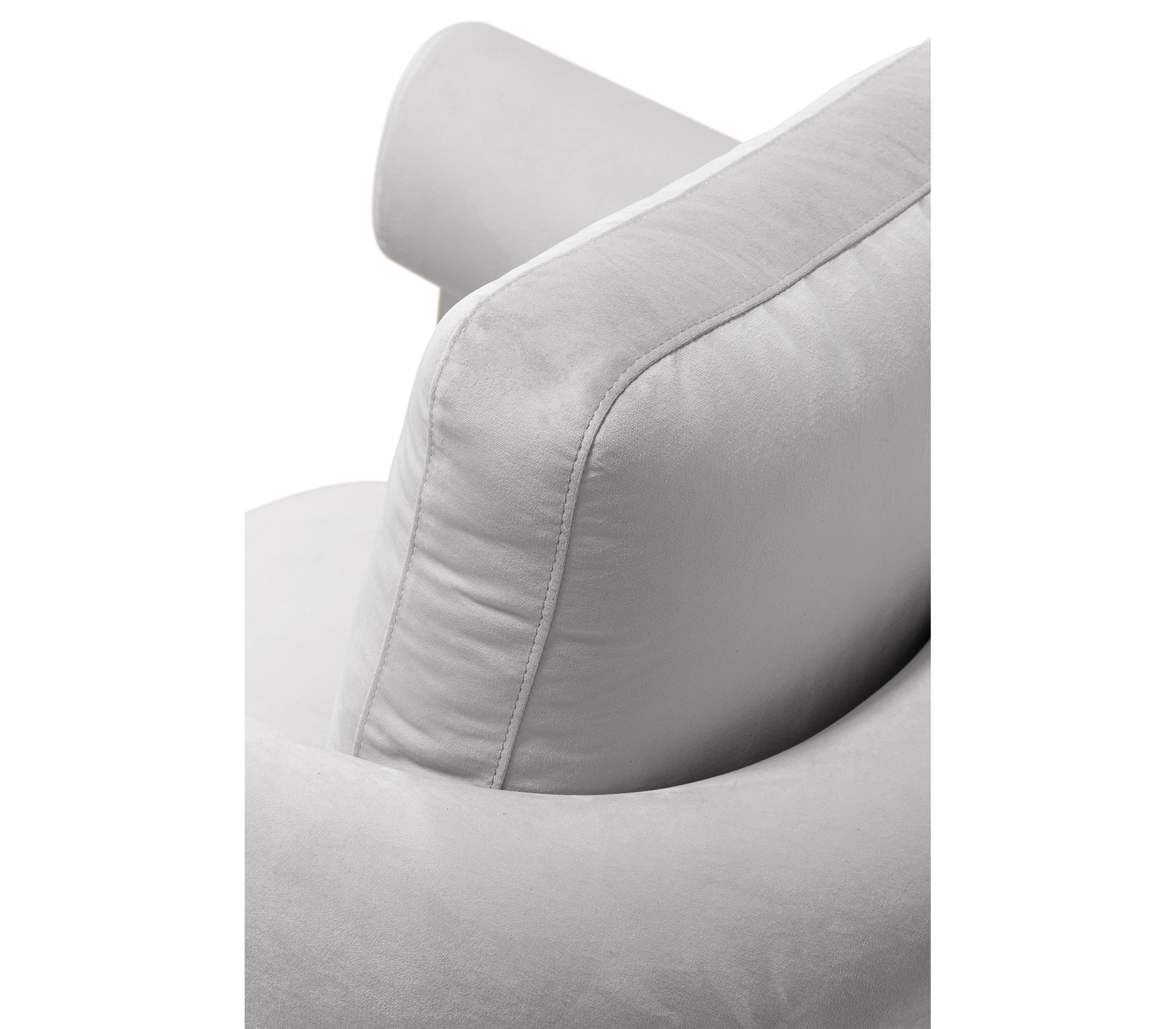 Luxury Sculptural Armchair with Polished Hammered Brass Legs & Curved Upholstery Design
