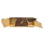 Luxury Black Gold Sideboard Cabinet with Sculptural Cracked Design