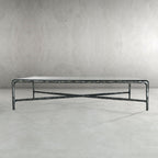 Thaddeus Metal Square Glass Coffee Table Hand-Forged Living Sofa Center Tea Table