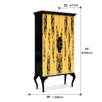 Luxury Sculptural Display Cabinet with Glass Shelves & Designer Storage