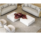 Luxury Black & White Coffee Table with Sculptural Design & High Gloss Finish
