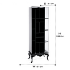 Luxury Tall Bookcase with Smoked Glass Shelves & Modern Display Storage