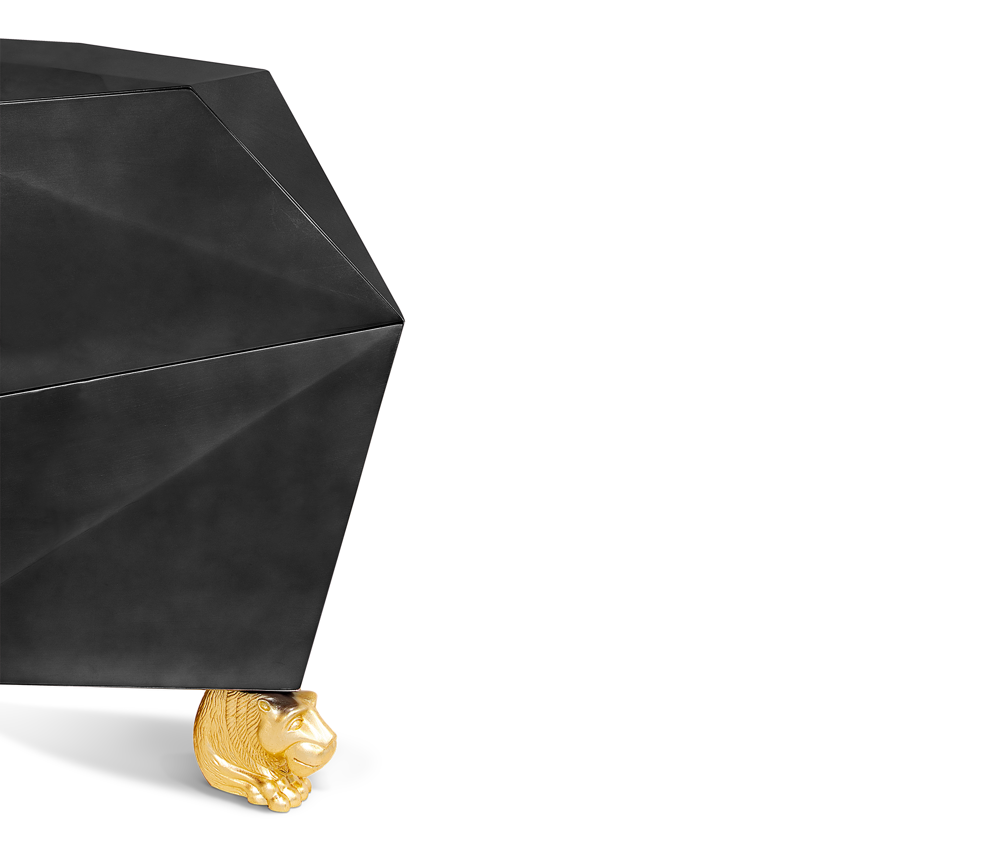 Luxury Diamond-Inspired Sideboard Cabinet with Black Gold Finish & Hidden Storage