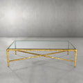 Thaddeus Metal Square Glass Coffee Table Hand-Forged Living Sofa Center Tea Table
