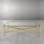 Thaddeus Metal Square Glass Coffee Table Hand-Forged Living Sofa Center Tea Table