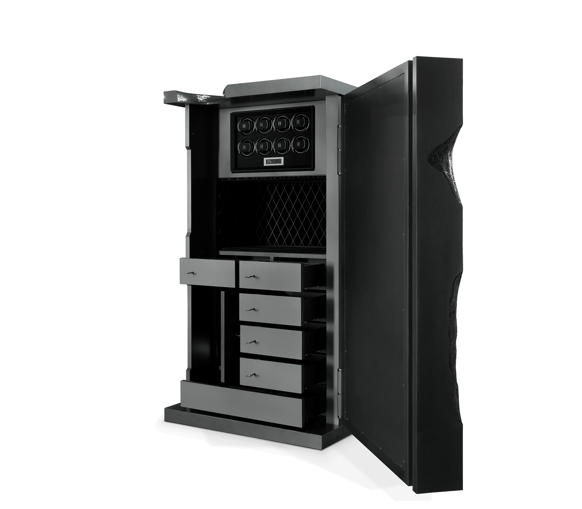 Luxury Collectible Vault Safe with Gold-Plated Finish & Secret Dial Lock System