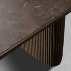 Astor Dining Table with Natural Marble Stone Top & Solid Oak Wood
