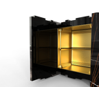 Luxury Sculptural Sideboard Cabinet with Black Gold Finish & Hidden Storage