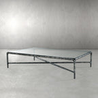 Thaddeus Metal Square Glass Coffee Table Hand-Forged Living Sofa Center Tea Table
