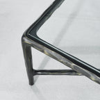 Thaddeus Metal Square Glass Coffee Table Hand-Forged Living Sofa Center Tea Table