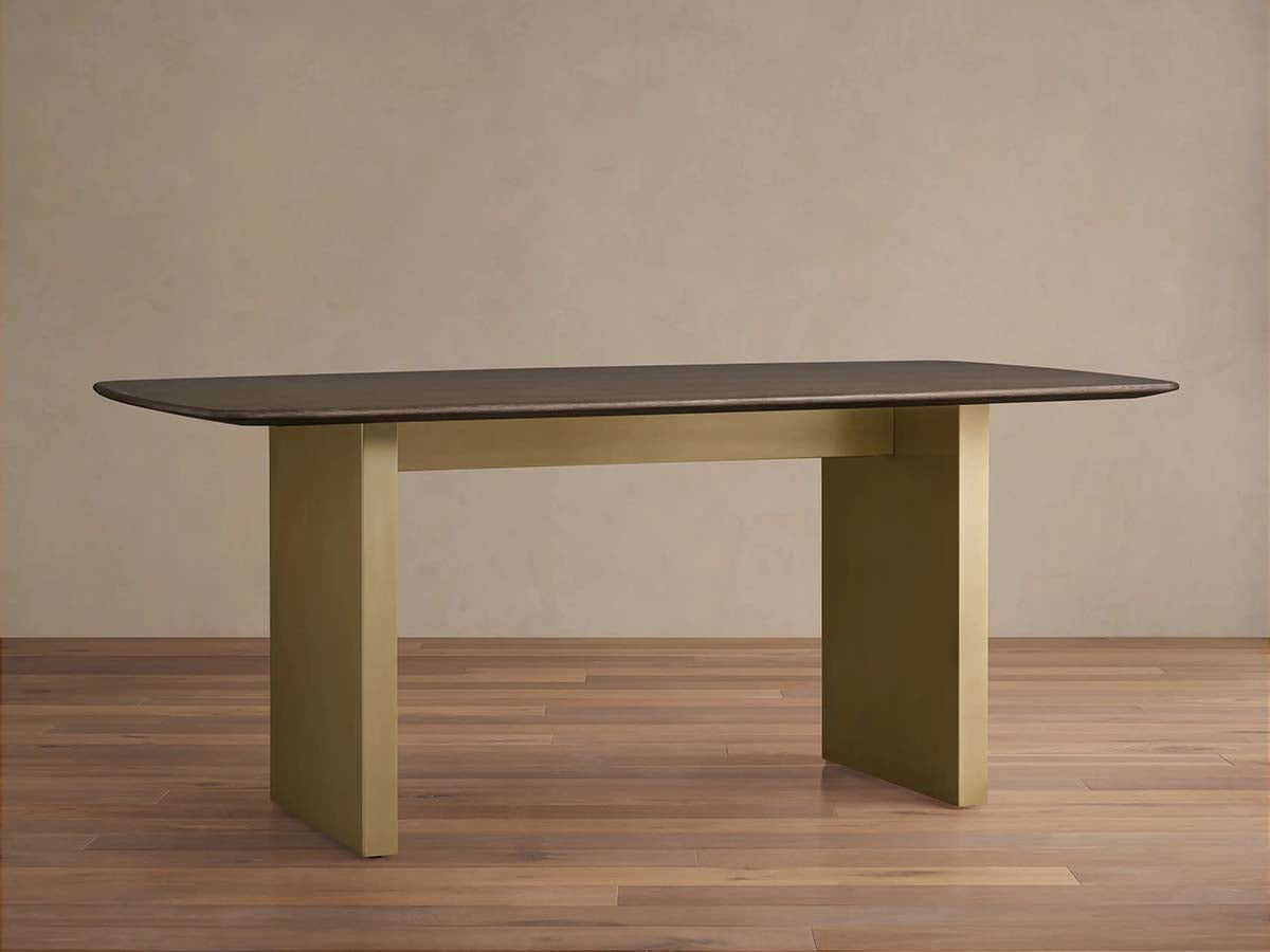 Saint Germain Rectangle Wood Dining Table with Solid Oak Top Wood Clement Base