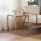 Thaddeus Mabrble Top Square Side Table 18" 22"