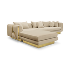 Luxury Modular Sofa with Karst-Inspired Sculptural Design & Polished Brass Frame