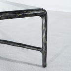 Thaddeus Metal Square Glass Coffee Table Hand-Forged Living Sofa Center Tea Table