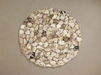 Petra Round Dining Table with Petrified Wood/Natural Stone and Iron Base