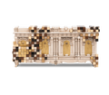 Luxury Mirrored Sideboard Buffet Cabinet with Gold Accents & Modern Storage