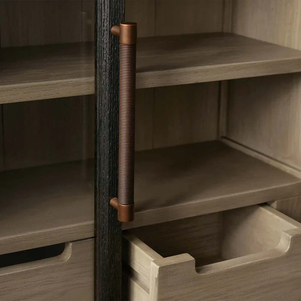 Hattie Wall Mounted Storage Cabinet Wood Arched Drawers Cabinet with Medi Century Style