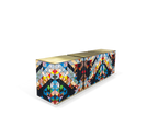 Luxury Anodized Metal Sideboard Cabinet with Pixel-Inspired Design & Hidden Storage