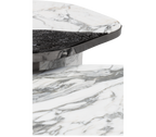 Luxury Calacatta Marble Coffee Table with Black Sculptural Base & Modern Design