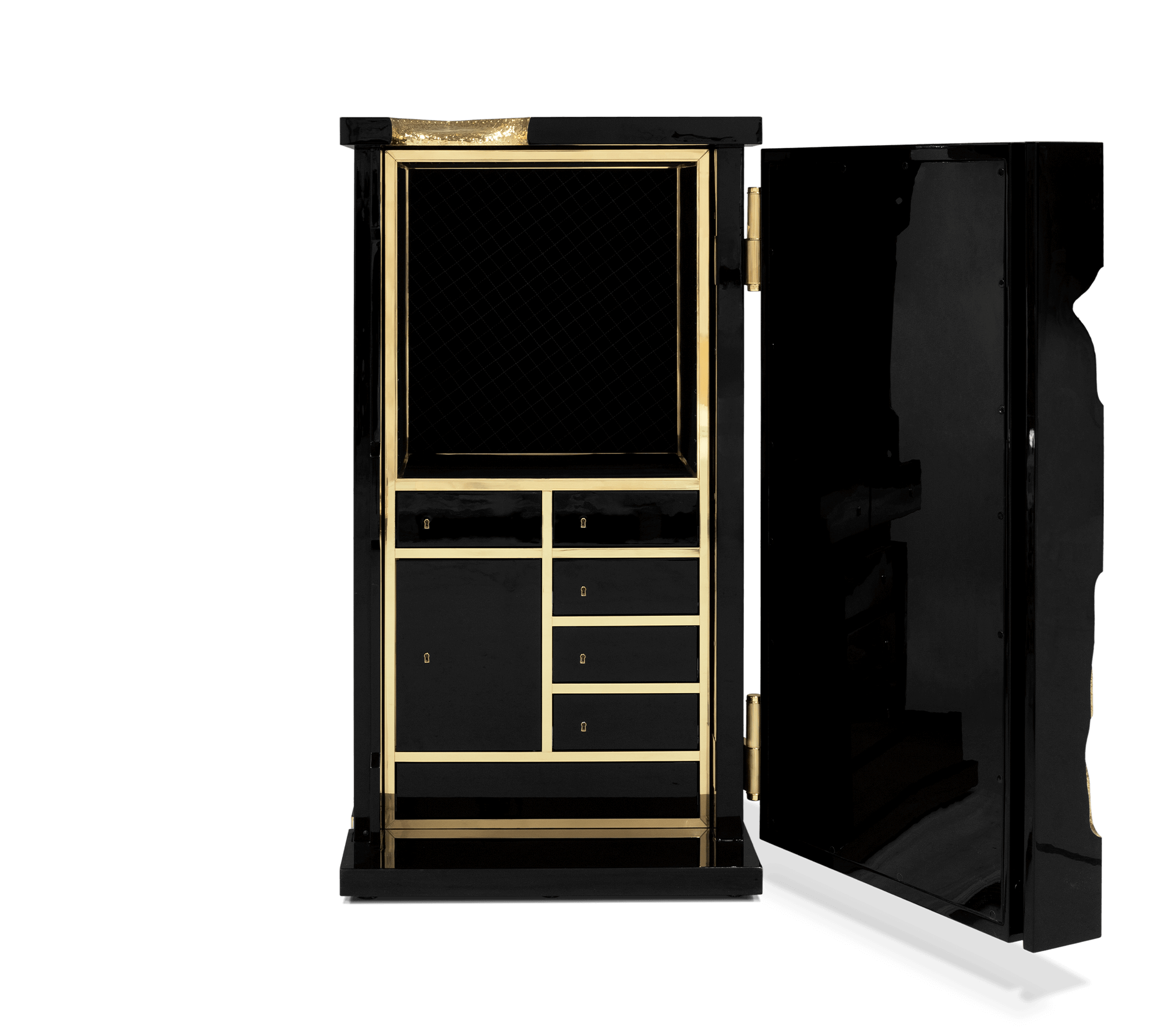 Luxury Collectible Vault Safe with Gold-Plated Finish & Secret Dial Lock System