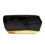 Luxury Emerald Green Sideboard Cabinet with Diamond-Inspired Faceted Design