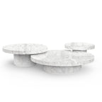Luxury Gold Coffee Table with Round Glass Top & Sculptural Brass Base