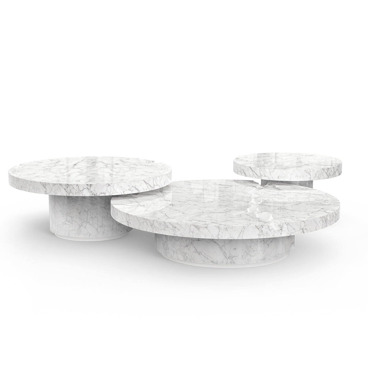 Luxury Gold Coffee Table with Round Glass Top & Sculptural Brass Base
