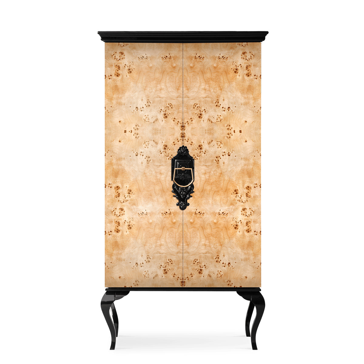 Luxury Sculptural Display Cabinet with Glass Shelves & Designer Storage