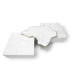 Luxury Black & White Coffee Table with Sculptural Design & High Gloss Finish