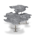 Luxury Designer Coffee Table with Hand-Painted Artistic Top & Sculptural Brass Base