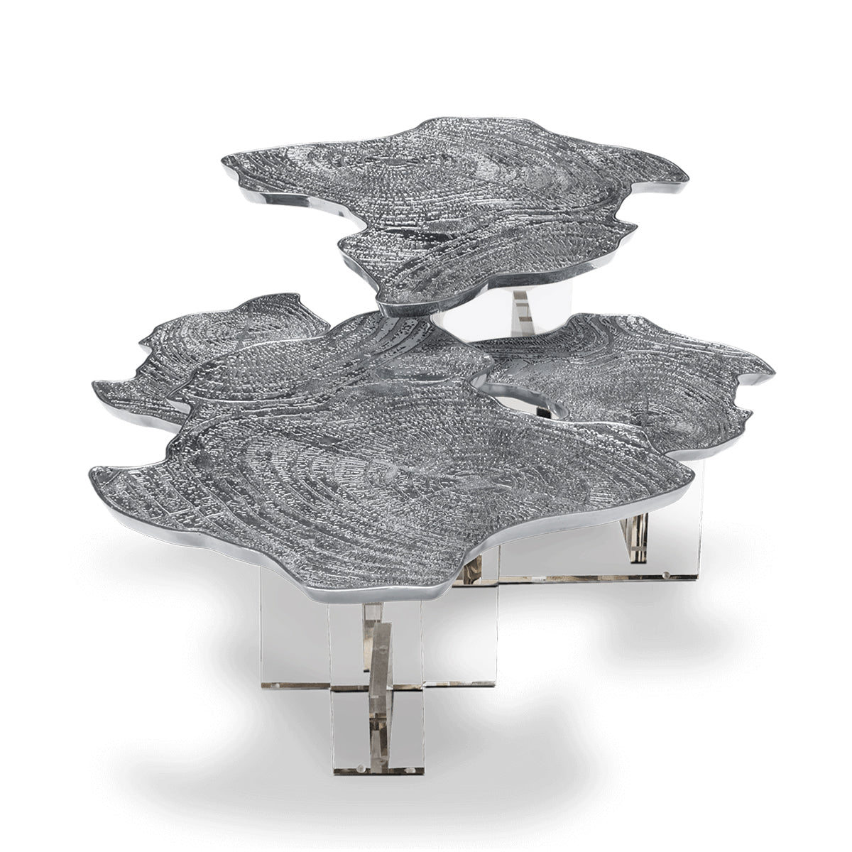 Luxury Designer Coffee Table with Hand-Painted Artistic Top & Sculptural Brass Base