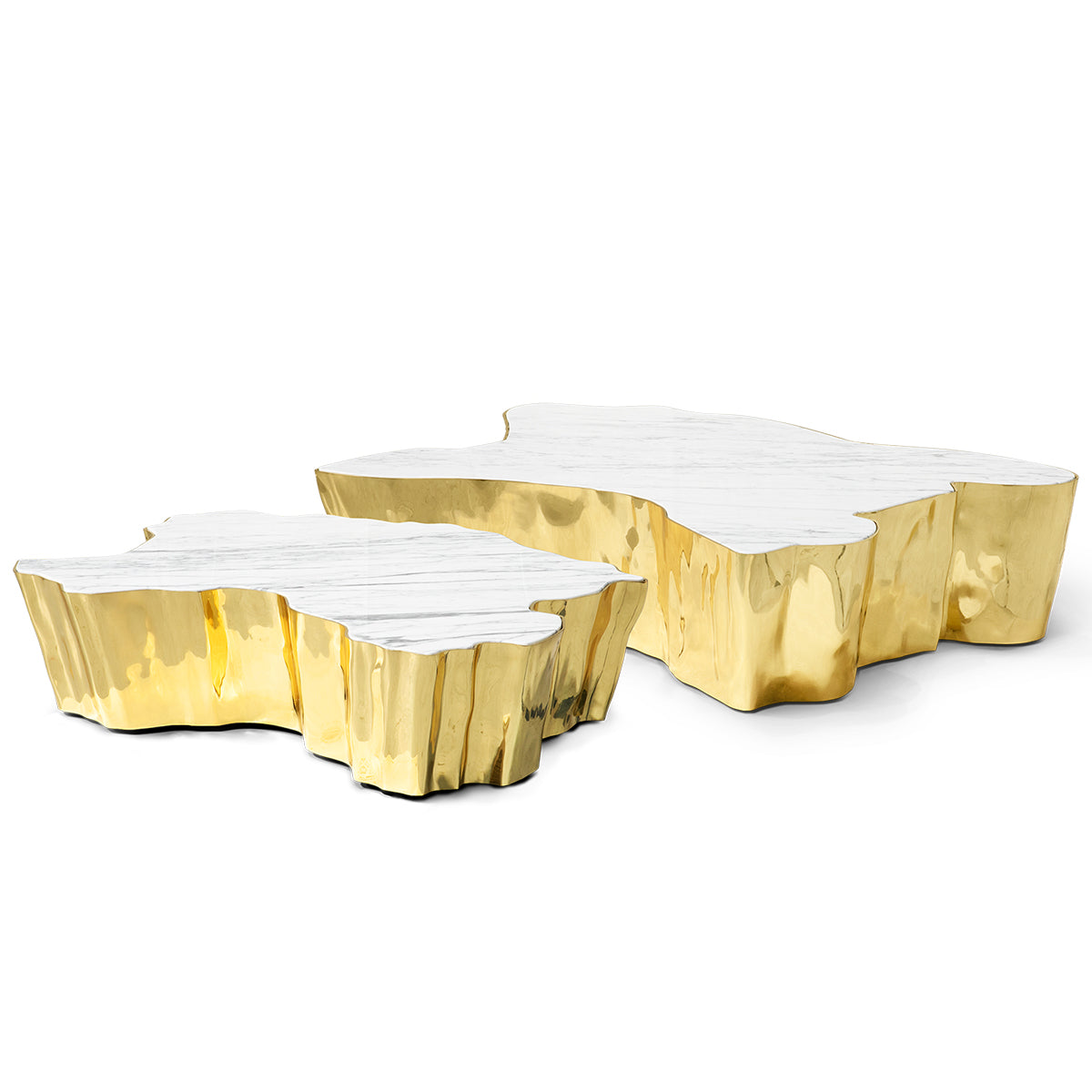 Luxury Patina Brass Coffee Table with Organic Sculptural Design & Handcrafted Finish