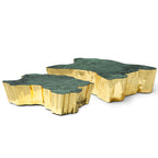 Luxury Patina Brass Coffee Table with Organic Sculptural Design & Handcrafted Finish