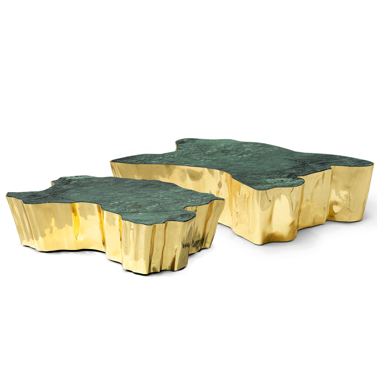 Luxury Patina Brass Coffee Table with Organic Sculptural Design & Handcrafted Finish