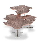 Luxury Designer Coffee Table with Hand-Painted Artistic Top & Sculptural Brass Base