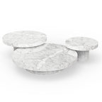 Luxury Gold Coffee Table with Round Glass Top & Sculptural Brass Base