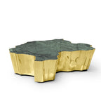 Luxury Patina Brass Coffee Table with Organic Sculptural Design & Handcrafted Finish