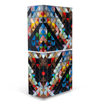 Luxury Walnut Curio Cabinet with Pixel-Inspired Design & Hidden Storage