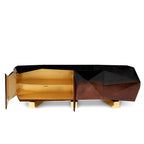 Luxury Diamond Sideboard Cabinet with Faceted Design & Hidden Storage