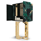 Luxury Geometric Bar Cabinet with Pixel-Inspired Design & Hidden Storage
