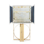 Luxury Geometric Bar Cabinet with Pixel-Inspired Design & Hidden Storage
