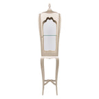 Luxury Slim Curio Display Cabinet with Glass Shelves & Mahogany Frame