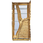 Luxury Walnut Display Cabinet with Sculptural Brass Accents & Hidden Storage