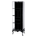 Luxury Tall Bookcase with Smoked Glass Shelves & Modern Display Storage