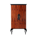 Luxury Sculptural Display Cabinet with Glass Shelves & Designer Storage