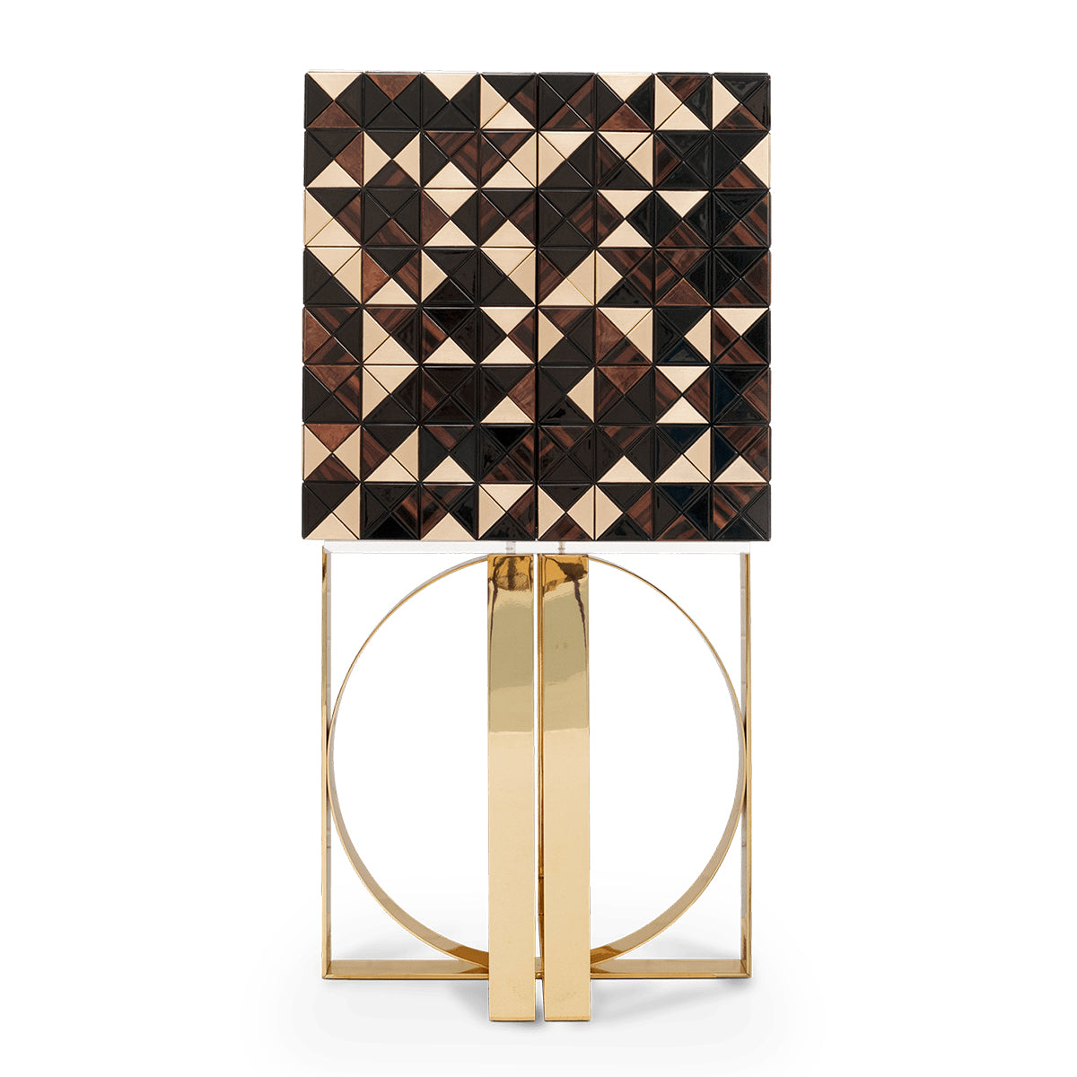 Luxury Geometric Bar Cabinet with Pixel-Inspired Design & Hidden Storage