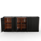 Luxury Brass Sideboard Cabinet with Sculptural Doors & Hidden Storage