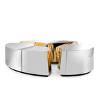Luxury Oval Dining Table with Sculptural Brass Accents & High Gloss Finish