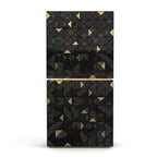 Luxury Walnut Curio Cabinet with Pixel-Inspired Design & Hidden Storage